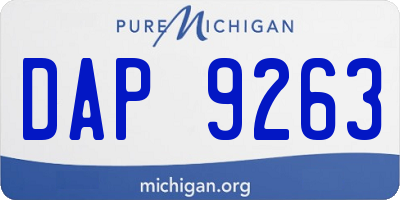 MI license plate DAP9263