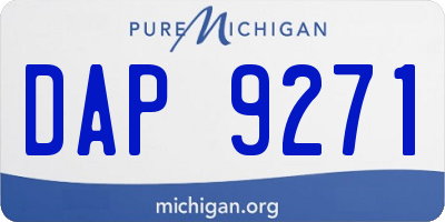 MI license plate DAP9271