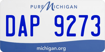 MI license plate DAP9273
