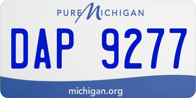 MI license plate DAP9277