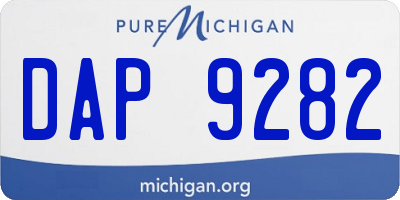 MI license plate DAP9282