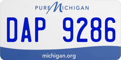 MI license plate DAP9286