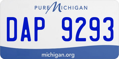 MI license plate DAP9293
