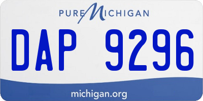 MI license plate DAP9296