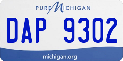 MI license plate DAP9302