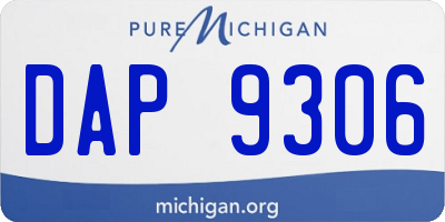 MI license plate DAP9306