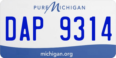MI license plate DAP9314