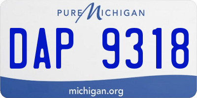 MI license plate DAP9318