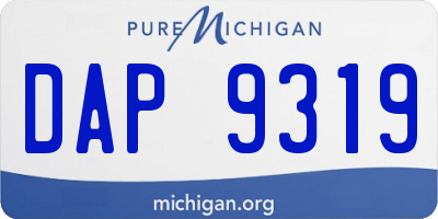 MI license plate DAP9319