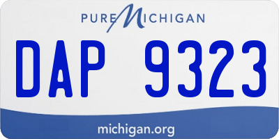 MI license plate DAP9323