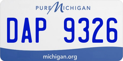 MI license plate DAP9326