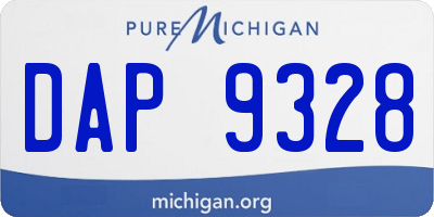 MI license plate DAP9328