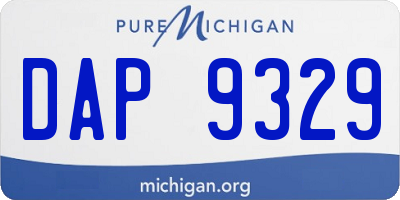 MI license plate DAP9329