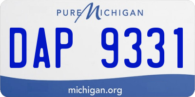 MI license plate DAP9331