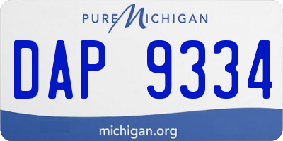 MI license plate DAP9334
