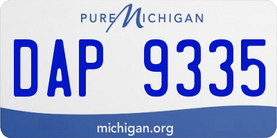 MI license plate DAP9335