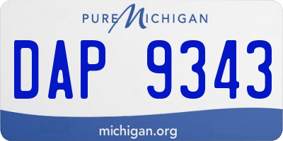 MI license plate DAP9343