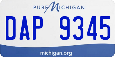MI license plate DAP9345