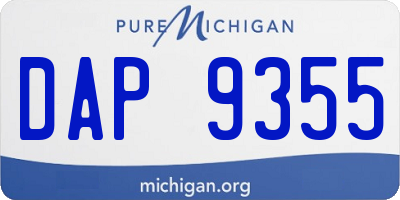 MI license plate DAP9355