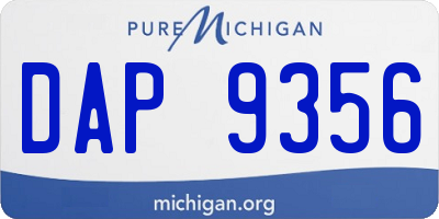 MI license plate DAP9356