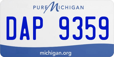 MI license plate DAP9359