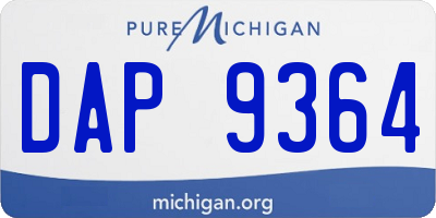 MI license plate DAP9364