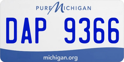 MI license plate DAP9366