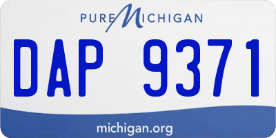 MI license plate DAP9371
