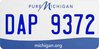 MI license plate DAP9372