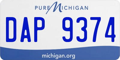 MI license plate DAP9374