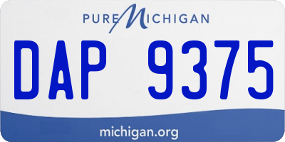 MI license plate DAP9375