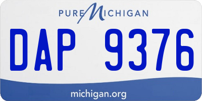 MI license plate DAP9376