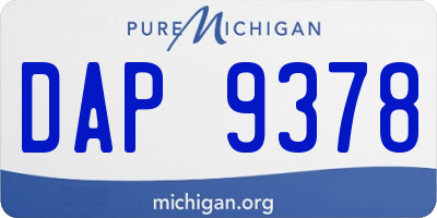 MI license plate DAP9378