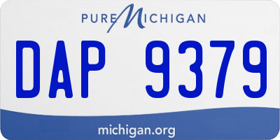 MI license plate DAP9379