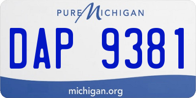 MI license plate DAP9381