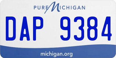 MI license plate DAP9384