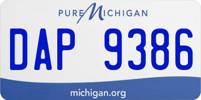 MI license plate DAP9386