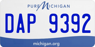 MI license plate DAP9392