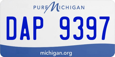 MI license plate DAP9397