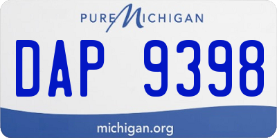 MI license plate DAP9398