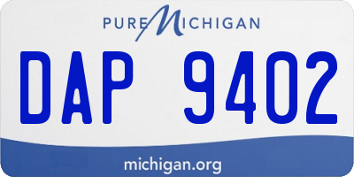 MI license plate DAP9402
