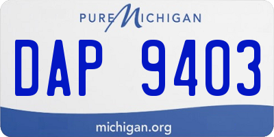 MI license plate DAP9403