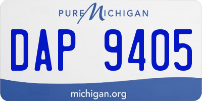 MI license plate DAP9405