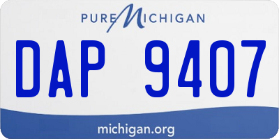 MI license plate DAP9407