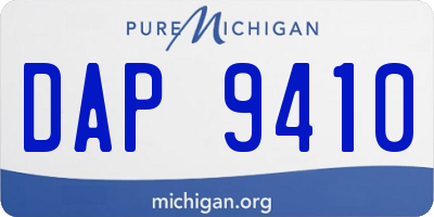 MI license plate DAP9410