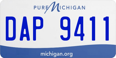 MI license plate DAP9411