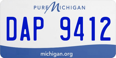 MI license plate DAP9412