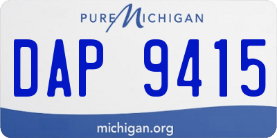 MI license plate DAP9415
