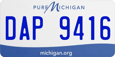 MI license plate DAP9416