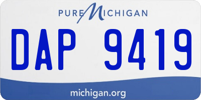 MI license plate DAP9419